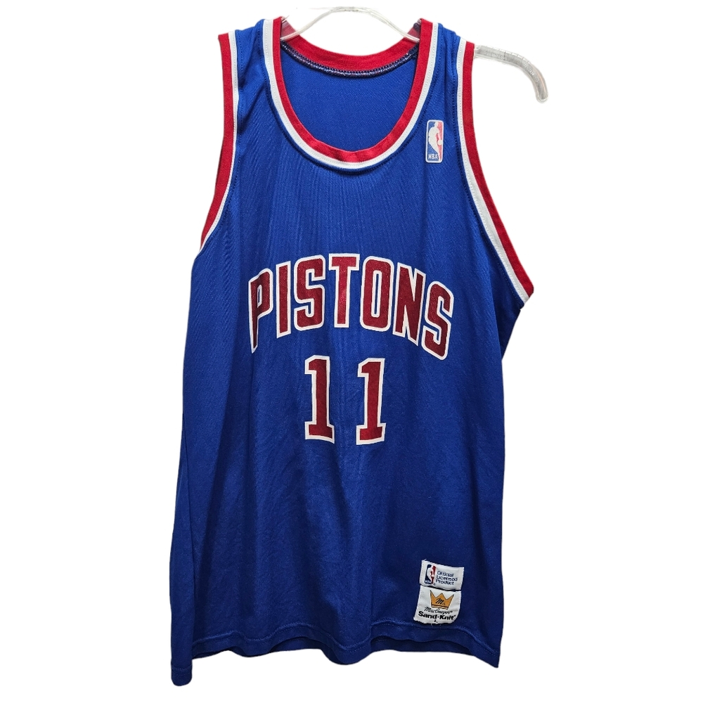 Vintage MacGregor Sand Knit Detroit Pistons Sleeveless Jersey #11 Isiah Thomas
